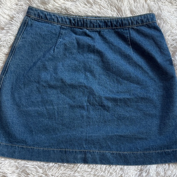 American Apparel Button-Up Front  100% cotton Denim Mini Skirt - Picture 6 of 9